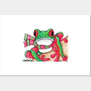 2013 Holiday ATC 21 - Red and Green Frog Posters and Art